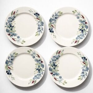 Mikasa Violetta Bone China Dinner Plates 11” – Set of 4 Watercolor Botanical EUC